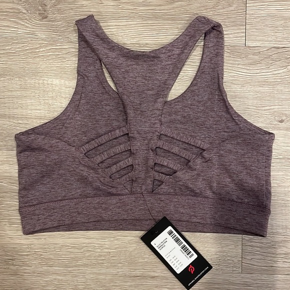 NEW Peloton Space Dye Heathered Strappy Bra Sports Bra Purple - Picture 5 of 12